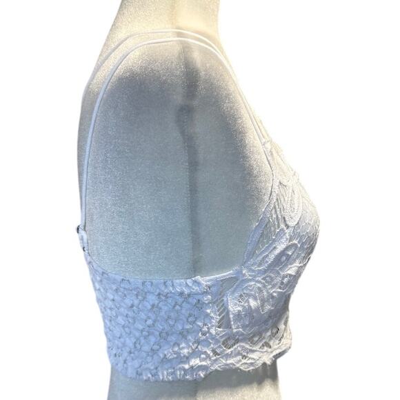 Free People FP One White Lace Bralette Size S-Boho Crochet Lace Criss-Cross Back - Picture 4 of 6